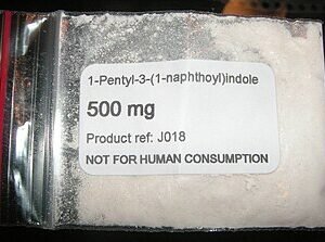 Image of JWH-018 synthetic cannaboid powder for sale